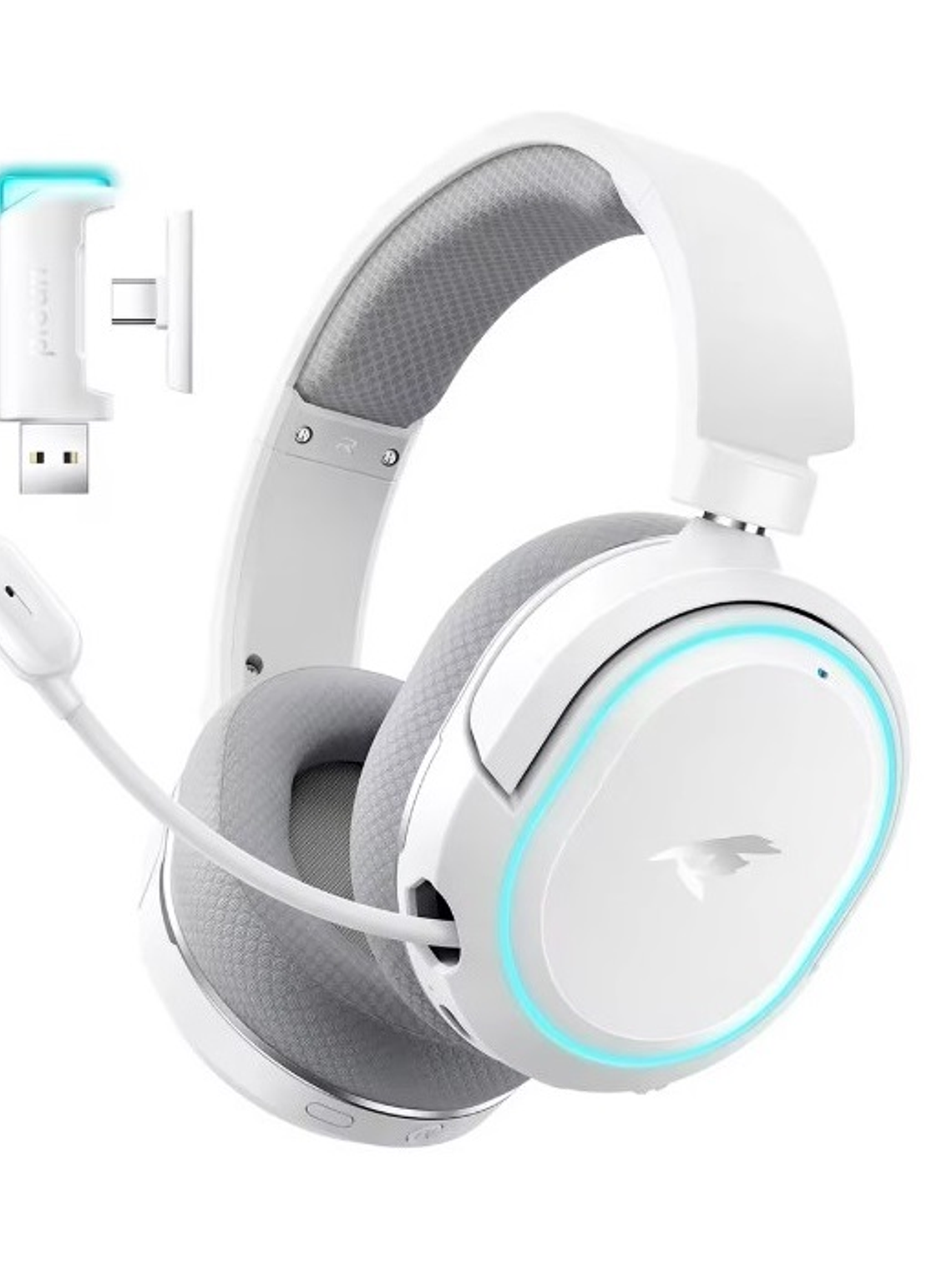 Audífonos Gamer Picun G2 Virtual, Bluetooth 7.1 Rgb 100 Hrs, Blanco 1