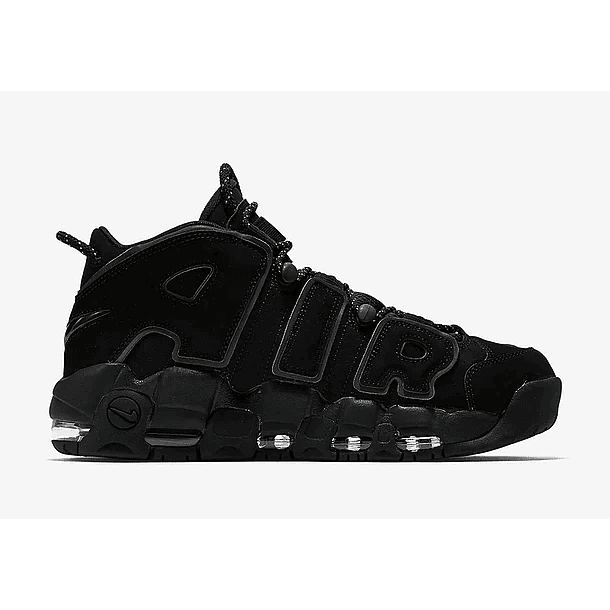 Nike more uptempo triple black reflective  6