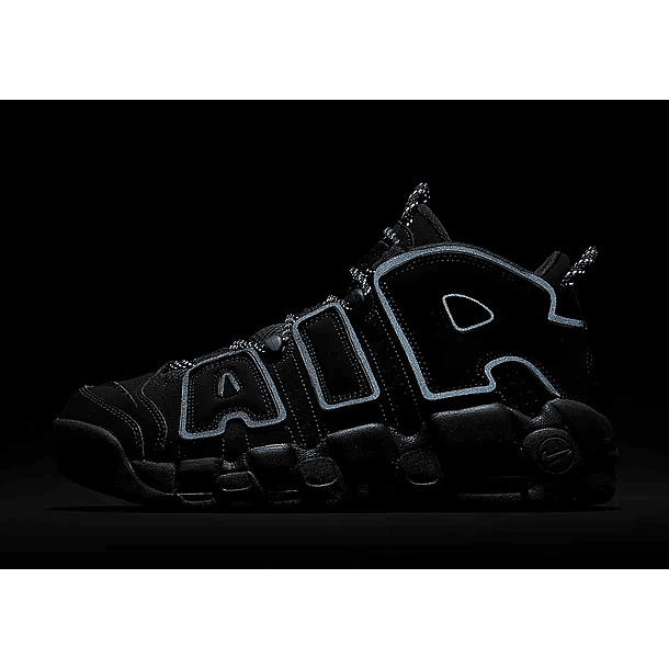 Nike more uptempo triple black reflective  7