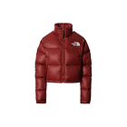 Chaqueta The north face nuptse mujer roja efecto cuero 4