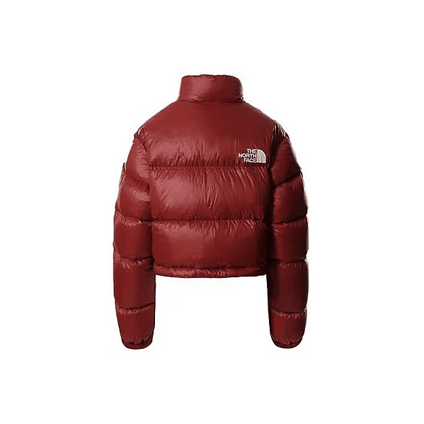 Chaqueta The north face nuptse mujer roja efecto cuero 5