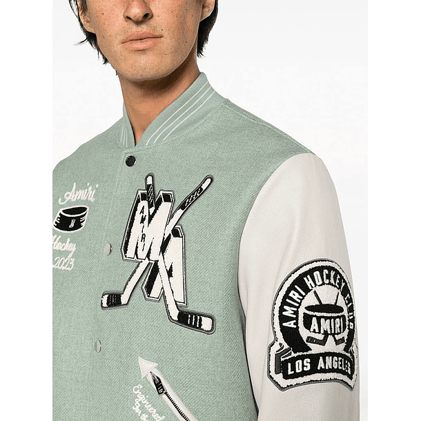 Varsity Jacket Amiri Fighters gris 2