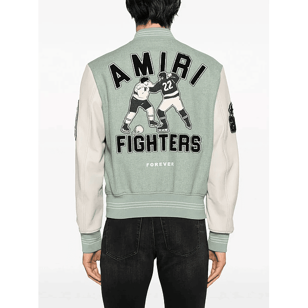Varsity Jacket Amiri Fighters gris 3