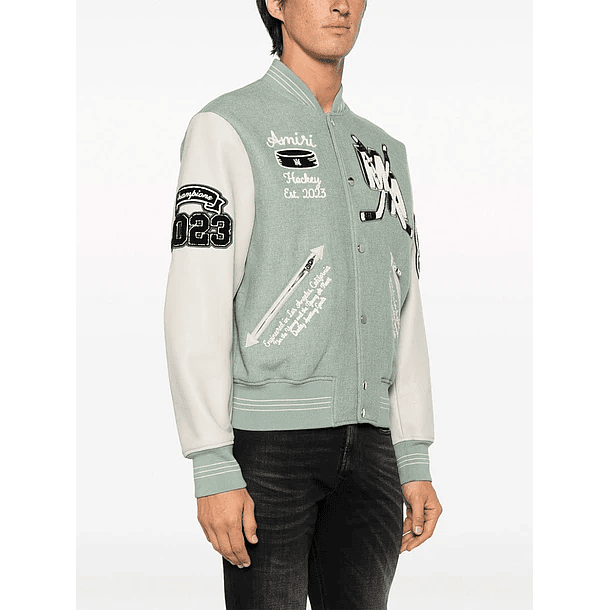 Varsity Jacket Amiri Fighters gris 4