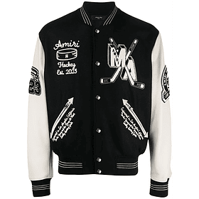 Varsity Jacket Amiri Fighters negra