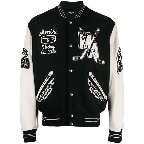 Varsity Jacket Amiri Fighters negra 1