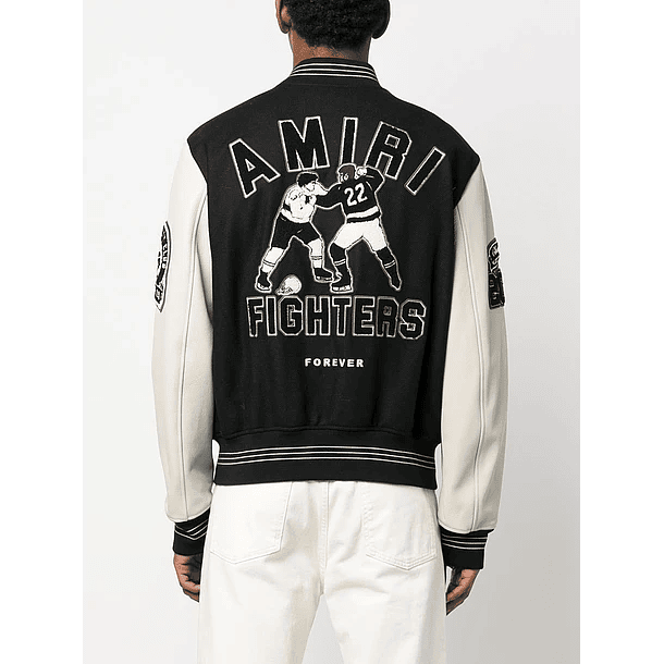 Varsity Jacket Amiri Fighters negra 3