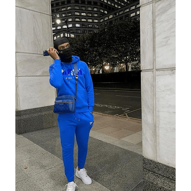 Conjunto Trapstar Azul Logo Azul/Blanco 6