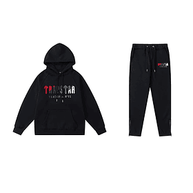 Conjunto Trapstar Negro Logo Rojo/Gris/Blanco
