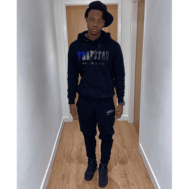 Conjunto Trapstar Negro Logo Azul/Gris 6