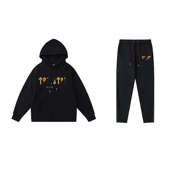 Conjunto Trapstar Negro Logo Naranja/Negro 1