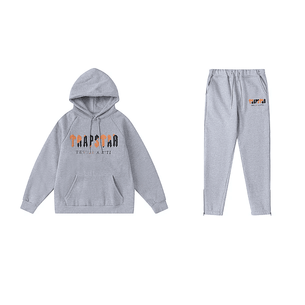 Conjunto Trapstar Gris Logo Naranja/Negro 1