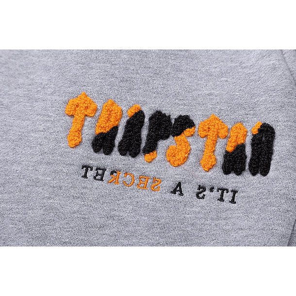 Conjunto Trapstar Gris Logo Naranja/Negro 8