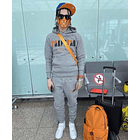 Conjunto Trapstar Gris Logo Naranja/Negro 9