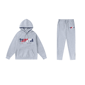 Conjunto Trapstar Gris Logo Azul/Blanco/Rojo