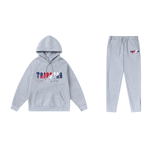 Conjunto Trapstar Gris Logo Azul/Blanco/Rojo 1