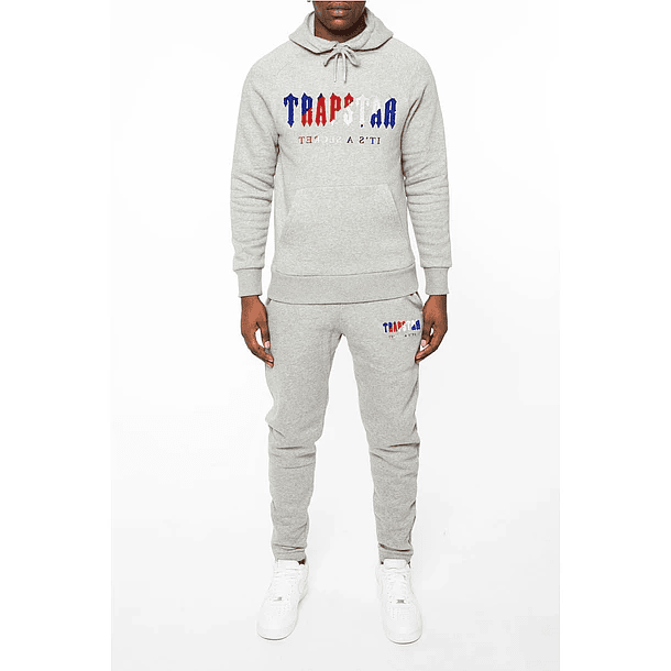 Conjunto Trapstar Gris Logo Azul/Blanco/Rojo 6
