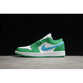 Jordan 1 low lucky green aquatone