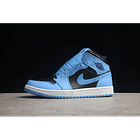 Jordan 1 mid university blue black 1
