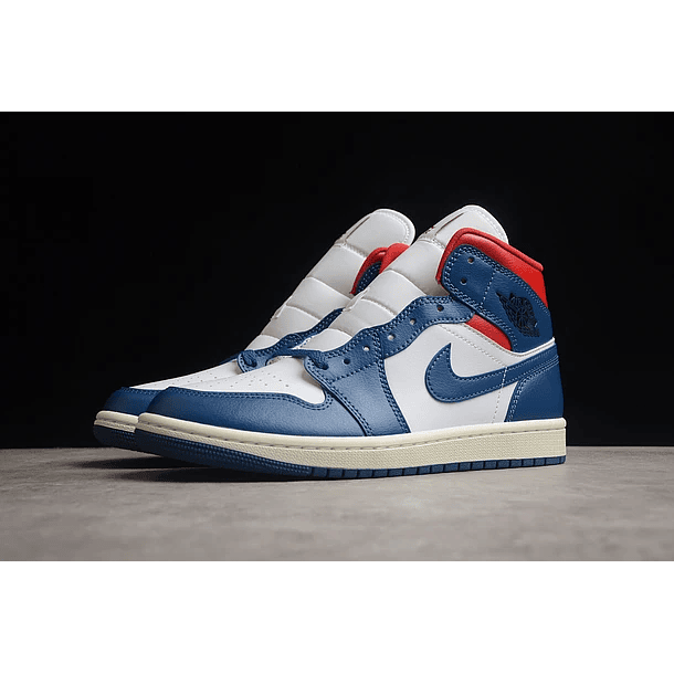Jordan 1 mid french blue gym red 2
