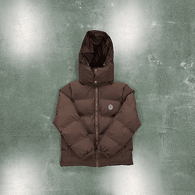 TRAPSTAR PUFFER HOODED JACKET BROWN