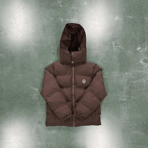 TRAPSTAR PUFFER HOODED JACKET BROWN 1