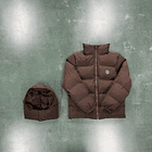 TRAPSTAR PUFFER HOODED JACKET BROWN 3