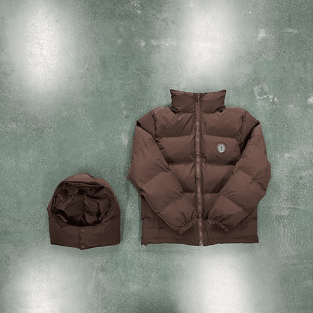TRAPSTAR PUFFER HOODED JACKET BROWN 3