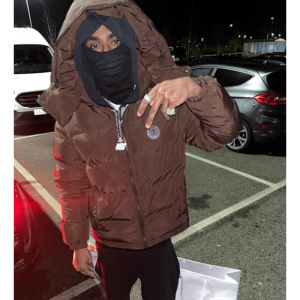 TRAPSTAR PUFFER HOODED JACKET BROWN 8