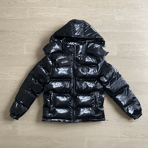 TRAPSTAR PUFFER HOODED JACKET BRILLIANT BLACK 2