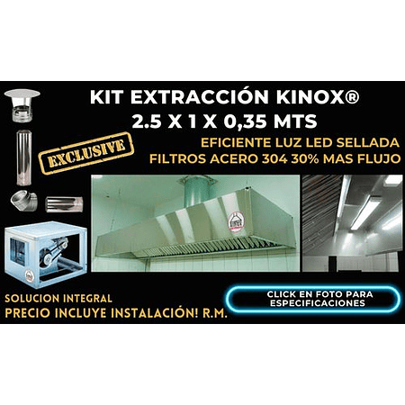 Kit de Extracción Kinox 2.50 x 1 x 0,35 Mts 