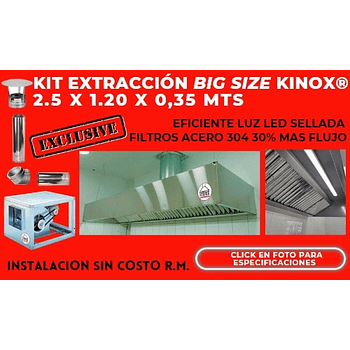 Kit de Extracción Kinox Big Size 2.5 x 1.20 x 0,35 Mts
