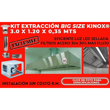 Kit de Extracción Kinox Big Size 3.0 x 1.20 Mts