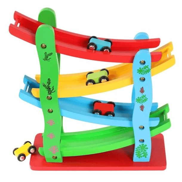 Pista auto en bajada madera 1