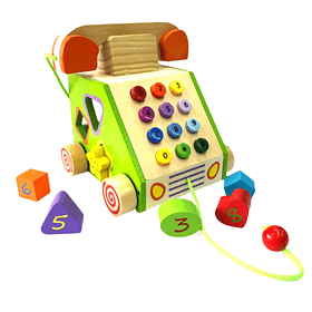 Teléfono Juguete Didáctico De Madera