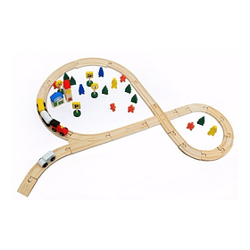 Pista estación de trenes madera