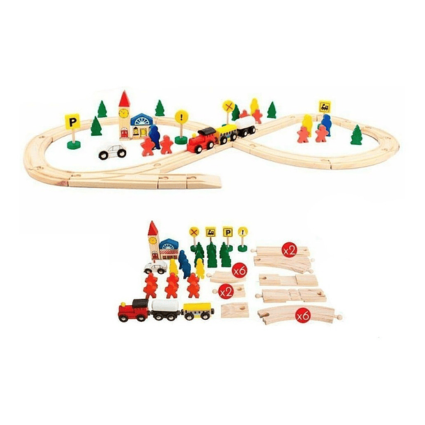 Pista estación de trenes madera 2