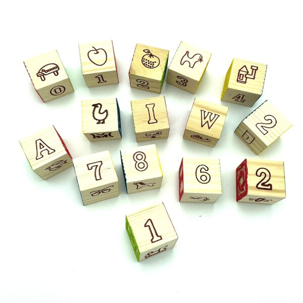 Set cubos 15 piezas madera didáctico 3