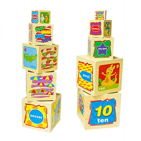 Torre 10 cubos de madera