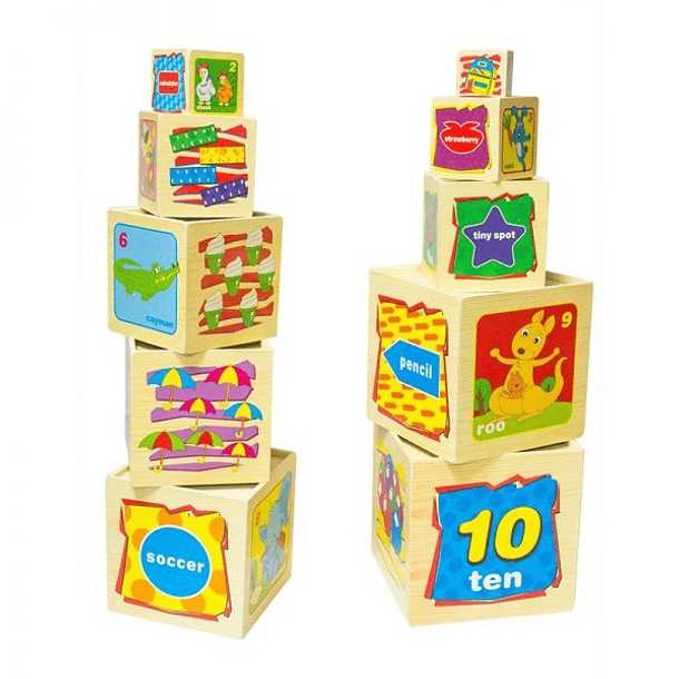 Torre 10 cubos de madera 
