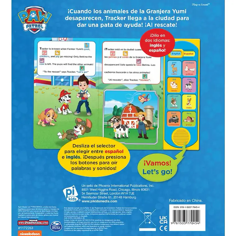 Paw Patrol: Al Rescate, Libro Con Sonidos Español Inglés 3
