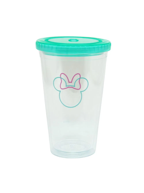 Vaso doble pared con bombilla Minnie