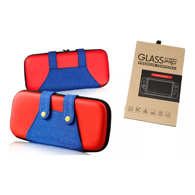 Bolso Nintendo Switch Estuche Mario Bross + Mica De Vidrio