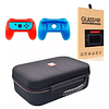 Maleta Bolso Nintendo Switch Con Logo + 2 Grip + Lamina Vid