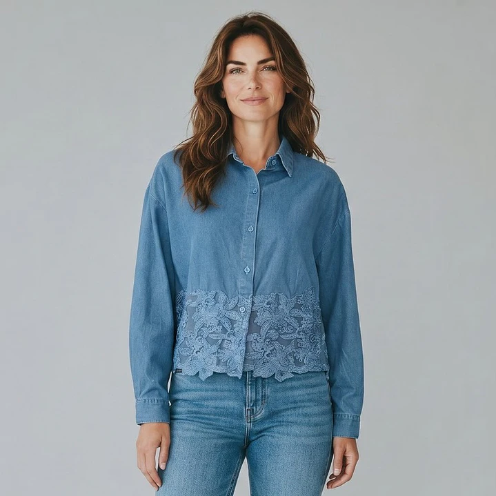 Blusa Denim Encaje 2