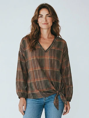 Blusa Escosesa Amarra Kiram