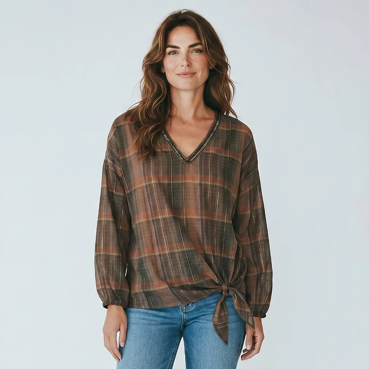 Blusa Escosesa Amarra Kiram 2