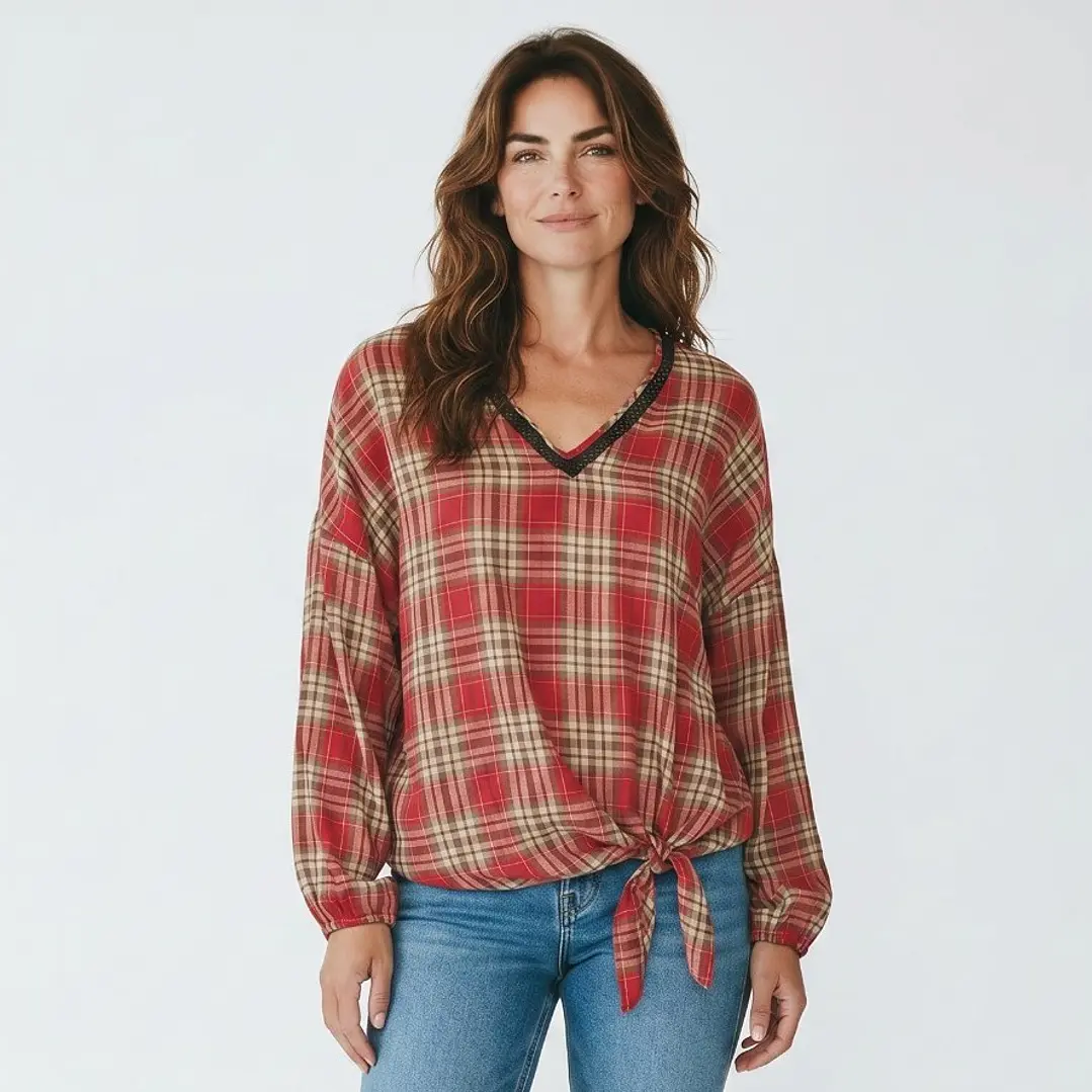 Blusa Escosesa Amarra Kiram 3
