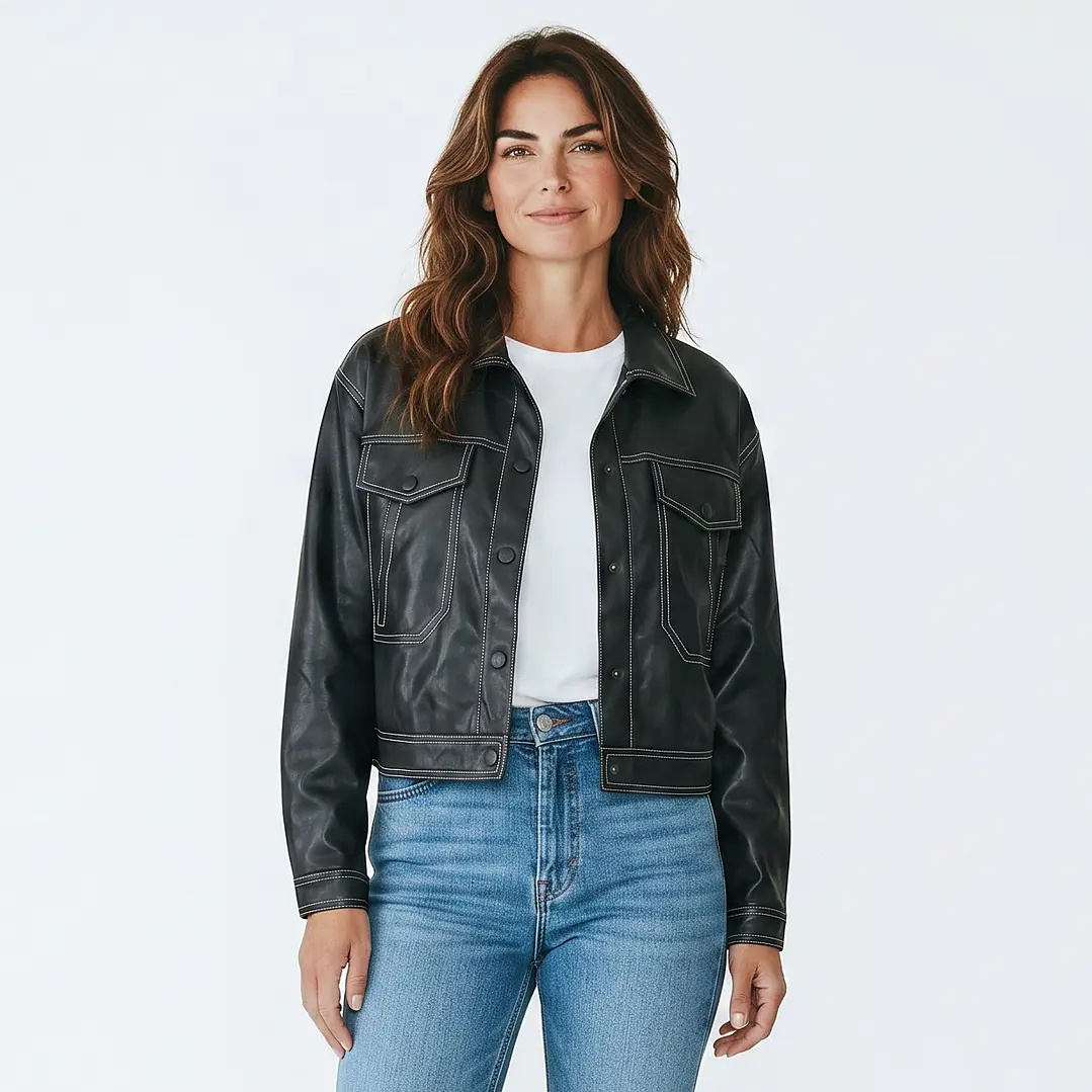 Chaqueta Ecocuero Pespunte 2