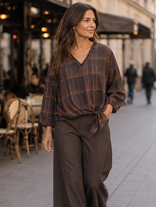 Blusa Escosesa Amarra Kiram